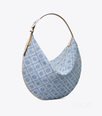 T Monogram 牛仔新月包 粉末蓝