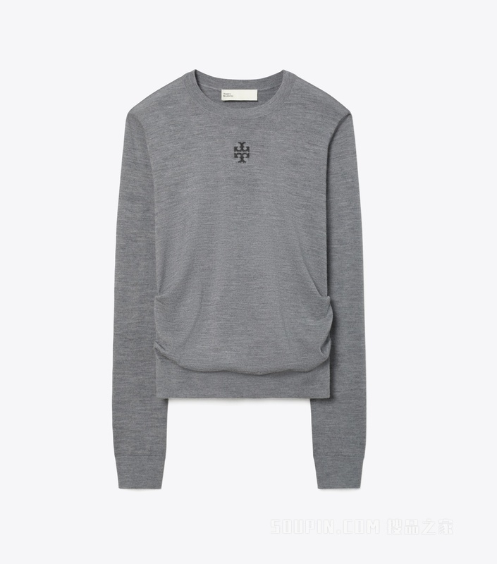 T Logo 羊毛毛衣 朦胧岩石灰