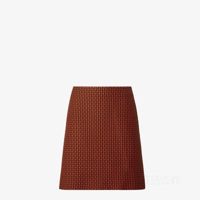 半身裙 FENDI Dots红色和黑色羊毛桑蚕丝半身裙
