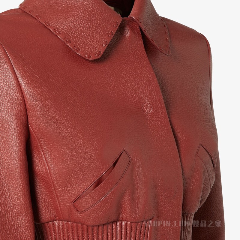 夹克衫 铁锈色鹿皮Selleria夹克