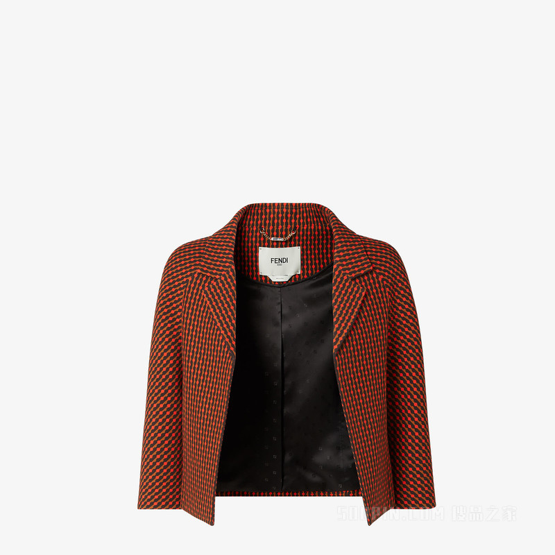 夹克 FENDI Dots红色和黑色羊毛桑蚕丝夹克