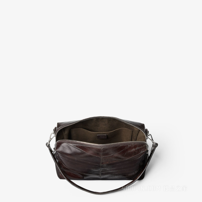 FENDI Lui中号手袋 深棕色镶饰盲鳗皮革手袋