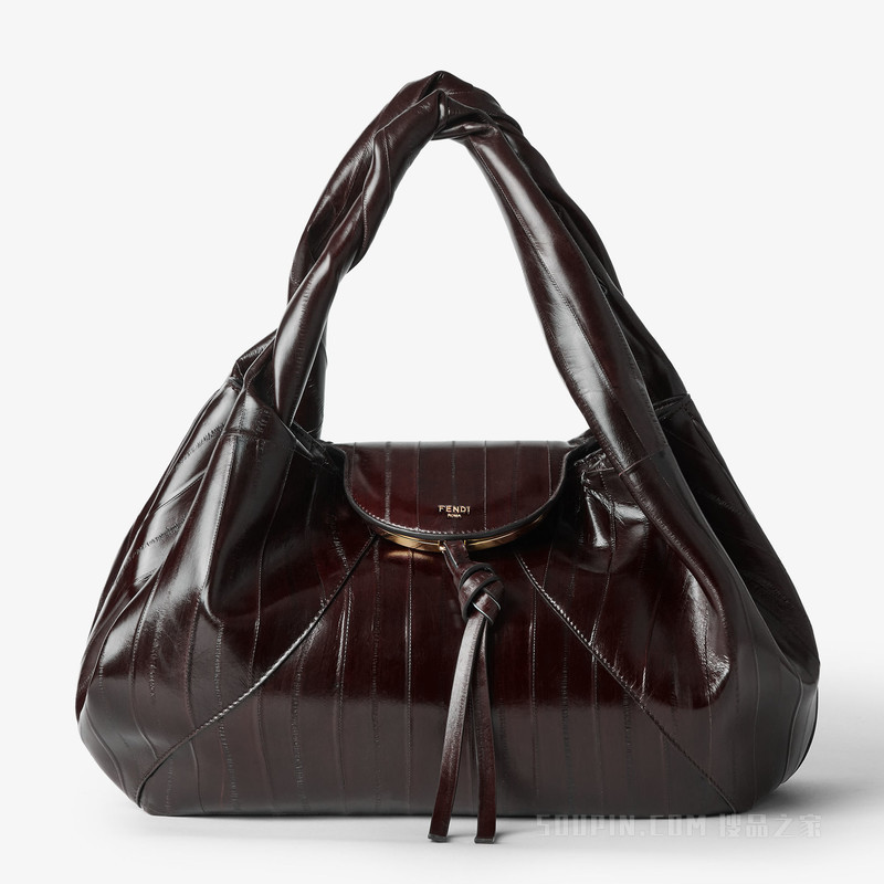 FENDI Spy 棕色镶饰盲鳗皮革手袋