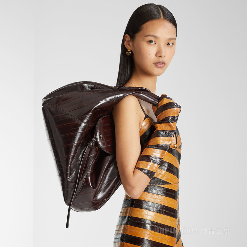 FENDI Spy 棕色镶饰盲鳗皮革手袋
