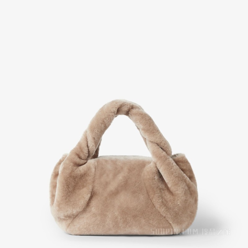 FENDI Spy小号手袋 米色羊剪毛手袋