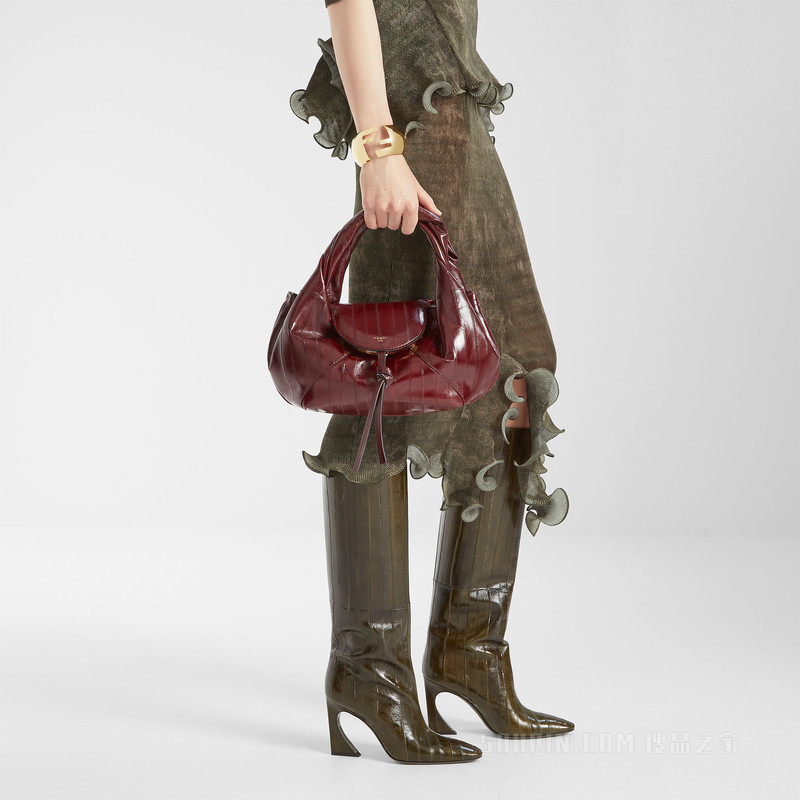 FENDI Arco 绿色盲鳗皮革靴子