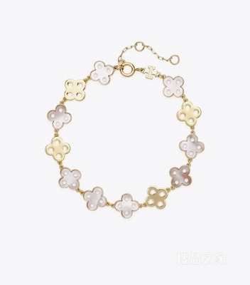 Kira 四叶草手链 Tory 金/粉色
