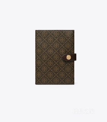 T Monogram 护照夹 黑咖色