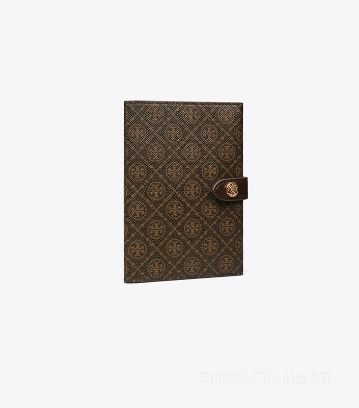 T Monogram 护照夹 黑咖色