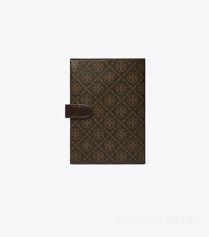 T Monogram 护照夹 黑咖色