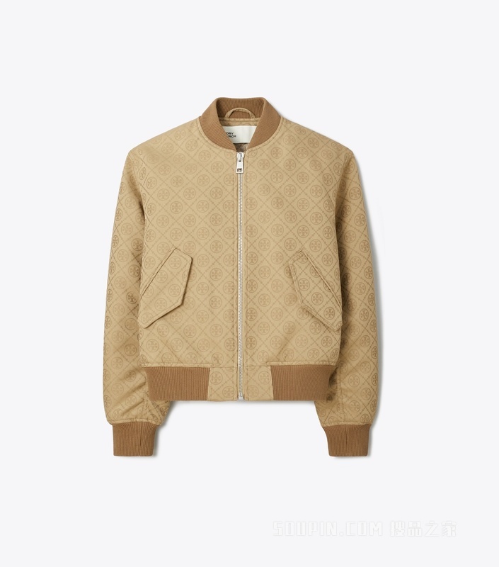 T Monogram 提花飞行员外套 灰褐色