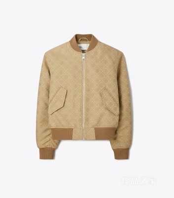 T Monogram 提花飞行员外套 灰褐色