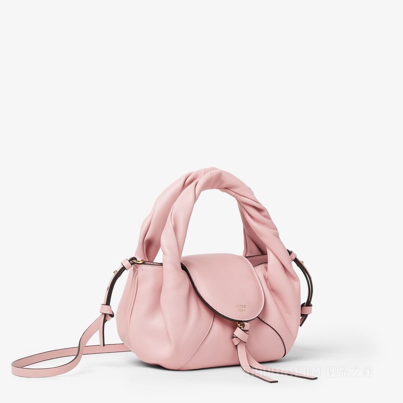 迷你FENDI Spy Bag 浅粉色皮革迷你手袋