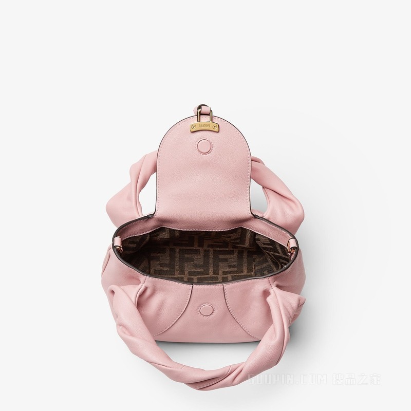 迷你FENDI Spy Bag 浅粉色皮革迷你手袋