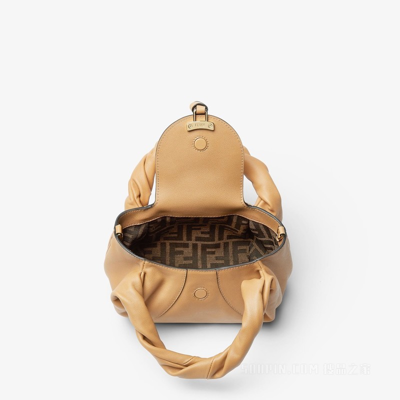 迷你FENDI Spy Bag 米色皮革迷你手袋