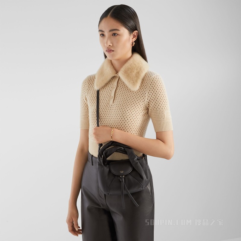 迷你FENDI Spy Bag 黑色皮革迷你手袋