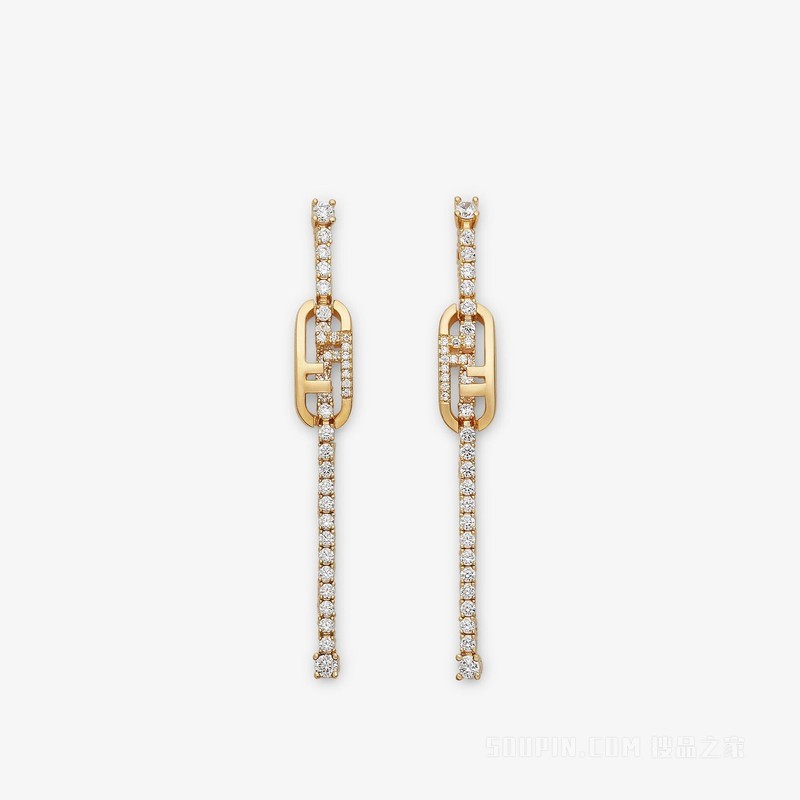 FENDI O'Lock耳环 金色耳环
