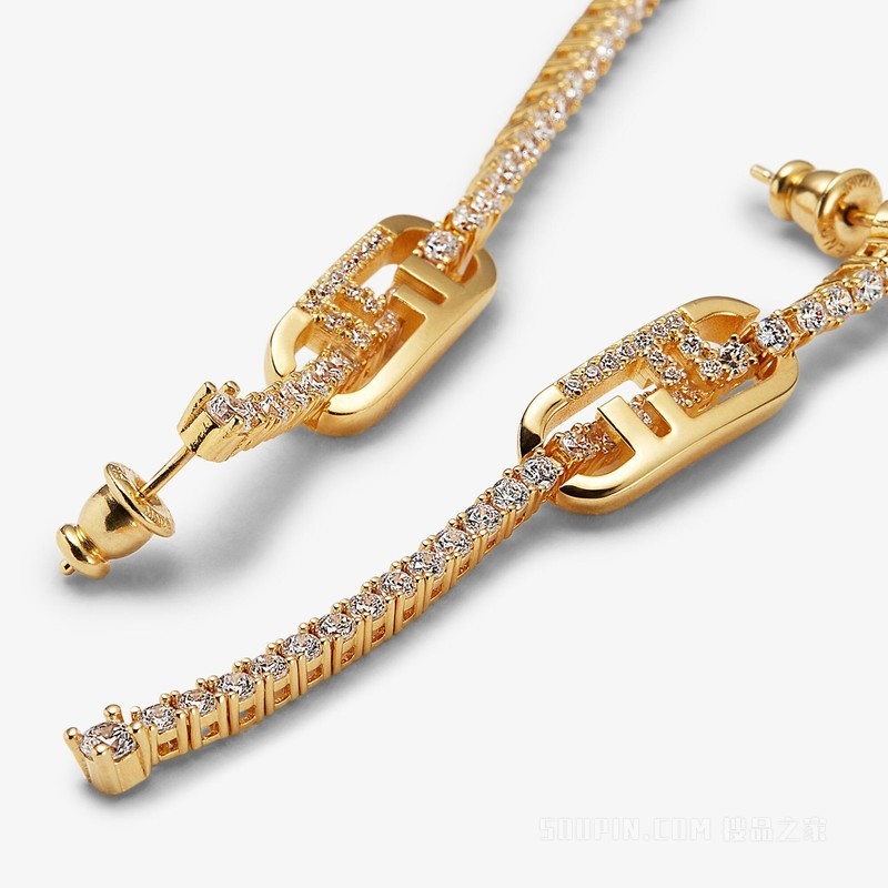 FENDI O'Lock耳环 金色耳环