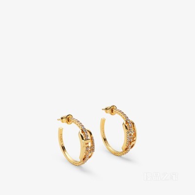 FENDI O'Lock耳环 金色耳环