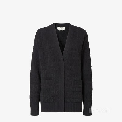 开衫 黑色FF羊绒和羊毛混纺开衫