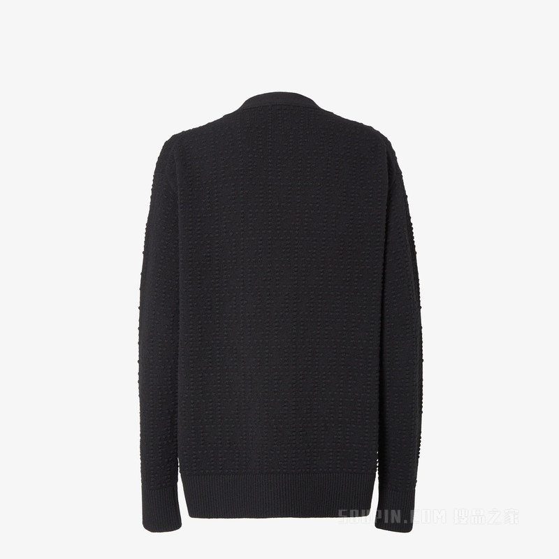 开衫 黑色FF羊绒和羊毛混纺开衫