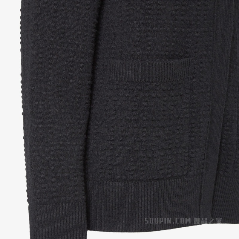 开衫 黑色FF羊绒和羊毛混纺开衫