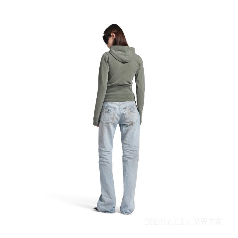 LOOP SPORTS ICON HIGH RIB HOODIE拉链连帽卫衣