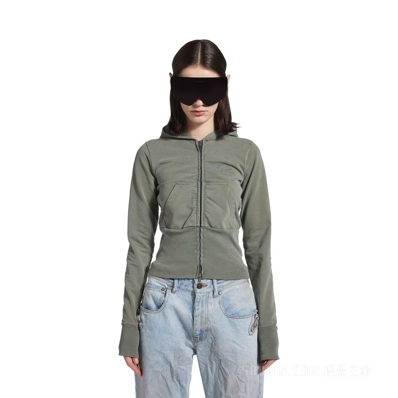 LOOP SPORTS ICON HIGH RIB HOODIE拉链连帽卫衣