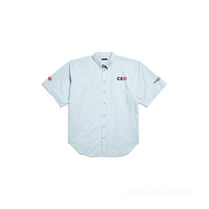 CEO UNIFORM LOGO短袖廓形衬衫