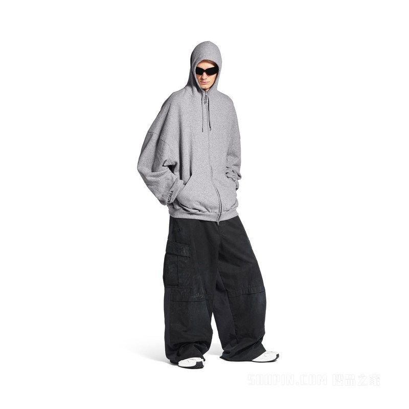 HI THERE HOODIE大号拉链连帽卫衣