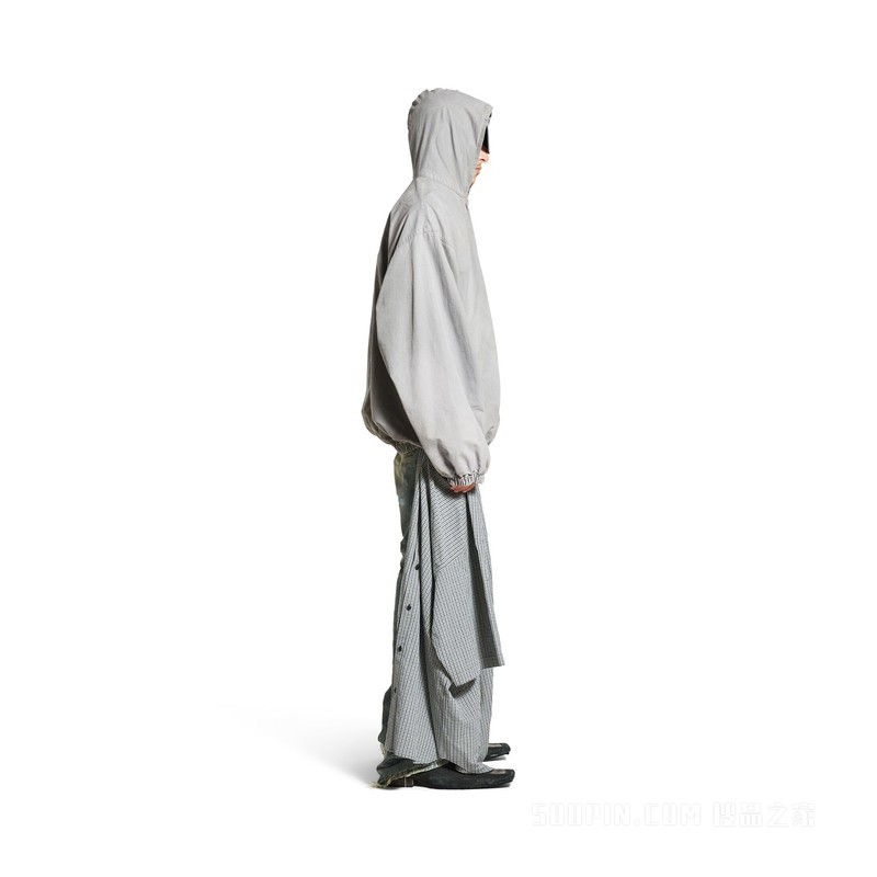HOODIE廓形拉链连帽卫衣