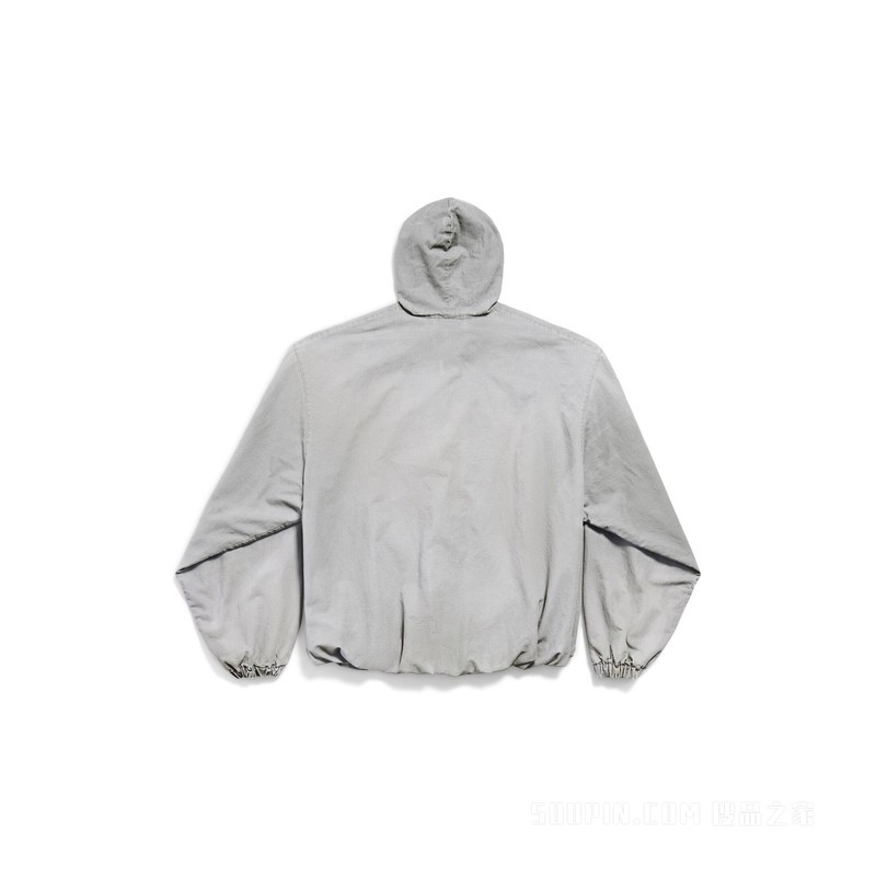 HOODIE廓形拉链连帽卫衣