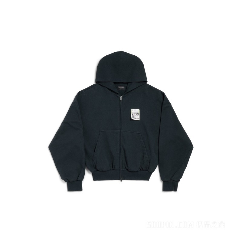 AIRPORT TAG HOODIE小号版型拉链连帽卫衣