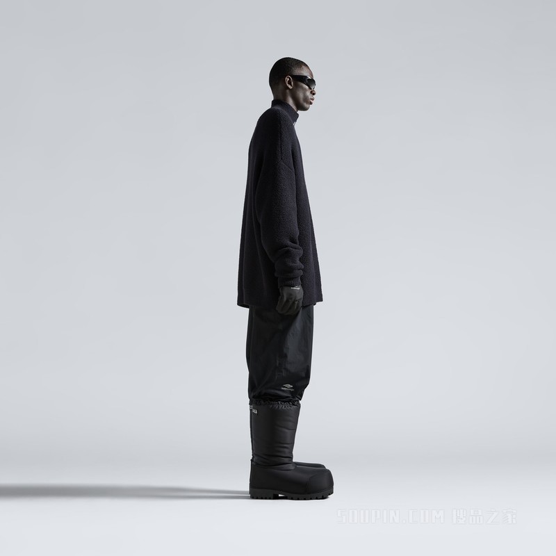 半拉链高领针织衫