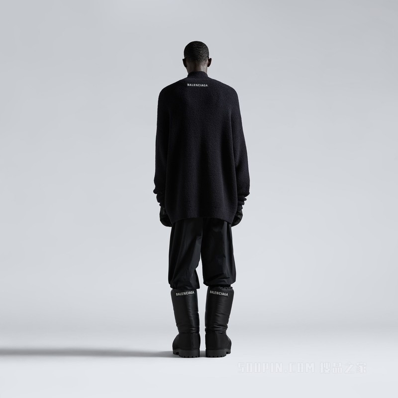 半拉链高领针织衫