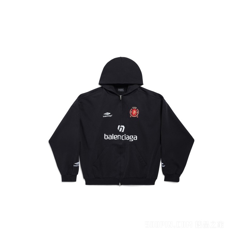 PARIS SOCCER HOODIE中号版型拉链连帽卫衣
