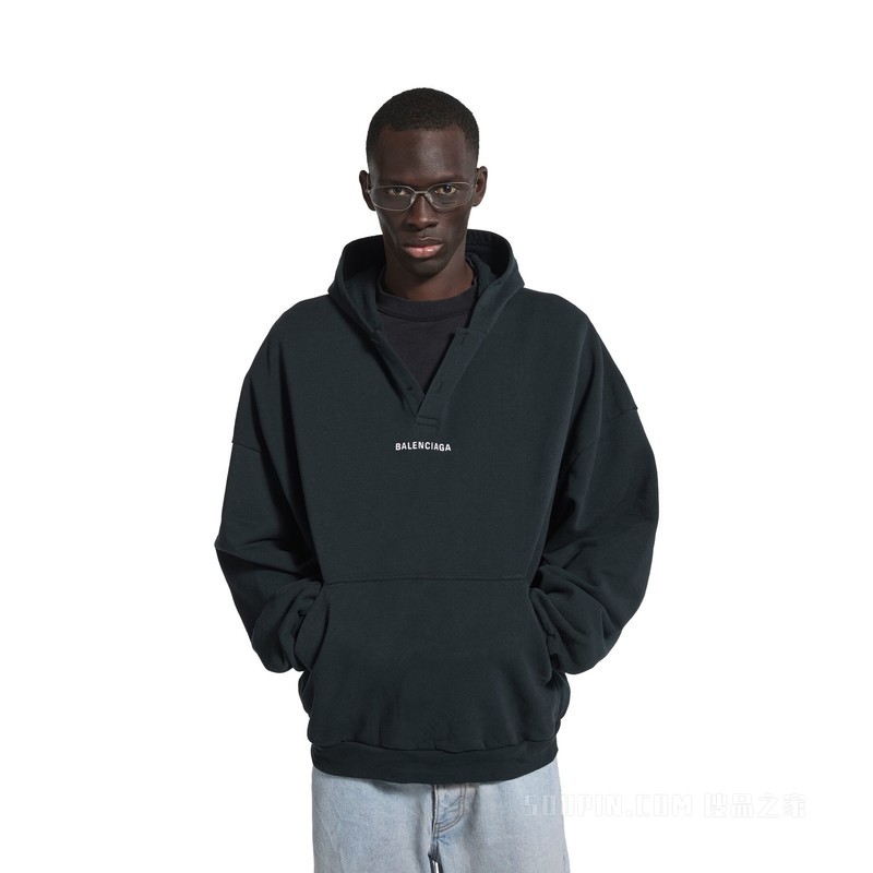 BALENCIAGA BACK HOODIE POLO领连帽卫衣