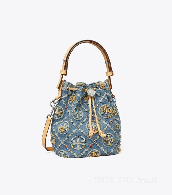 T Monogram 迷你牛仔水桶包 船屋图案