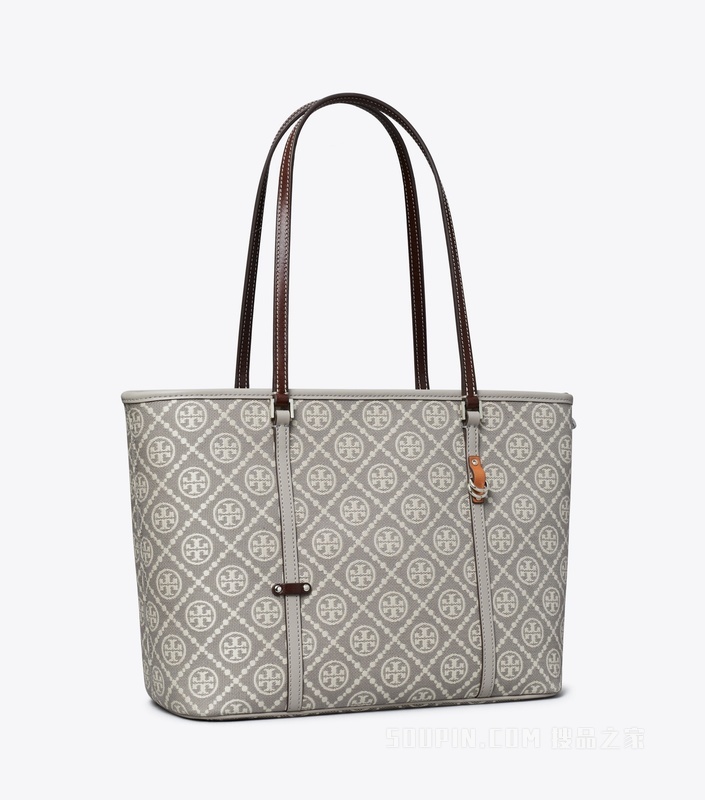 T Monogram 实用小号拉链托特包 灰色