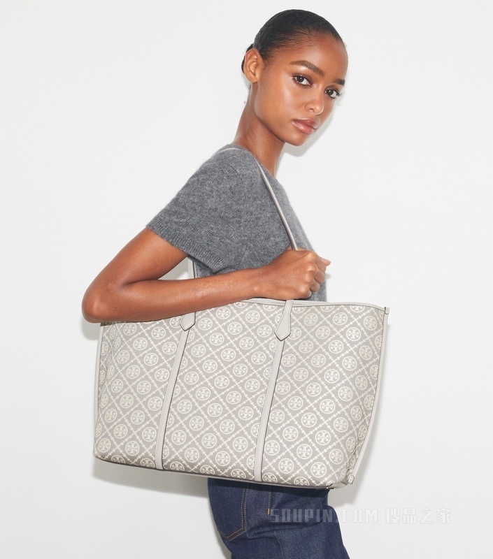 T Monogram Perry 托特包 灰色