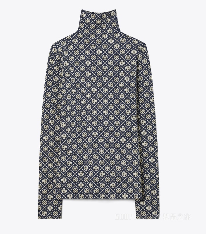 T Monogram 提花高领衫 Tory 海军蓝