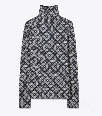 T Monogram 提花高领衫 Tory 海军蓝