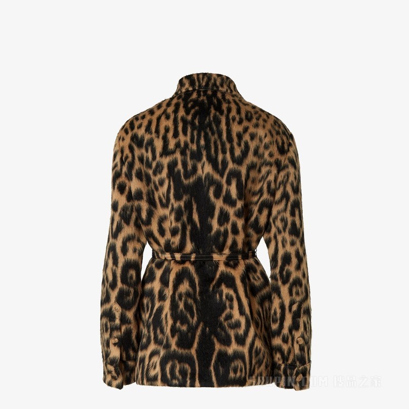 夹克 米色和黑色FENDI Leo羊毛夹克