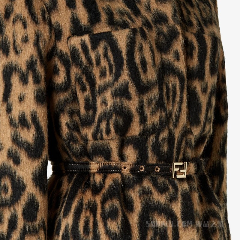 夹克 米色和黑色FENDI Leo羊毛夹克