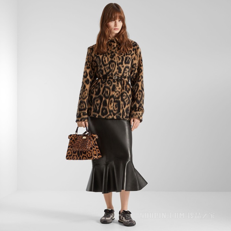 夹克 米色和黑色FENDI Leo羊毛夹克