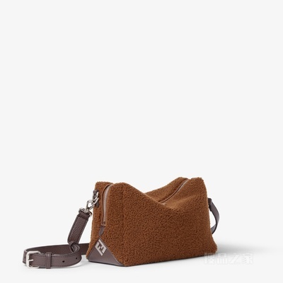 FENDI Lui中号手袋 深棕色羊剪毛手袋