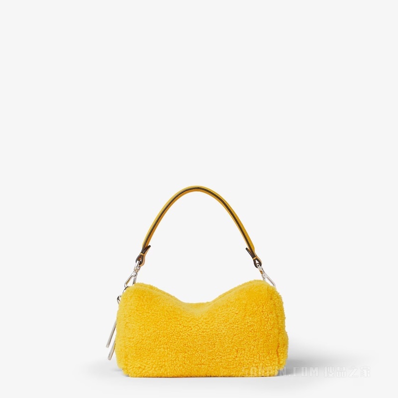 小号FENDI Lui手袋 黄色羊毛皮手袋