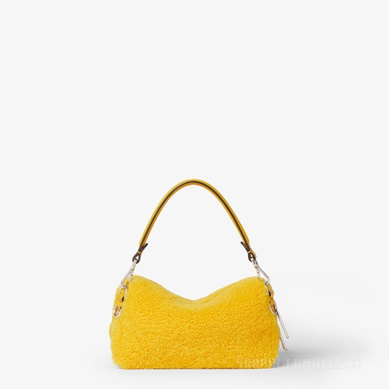 小号FENDI Lui手袋 黄色羊毛皮手袋
