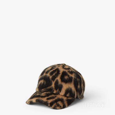 帽子 米色和黑色FENDI Leo羊毛棒球帽