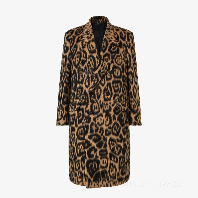 外套 米色与黑色FENDI Leo羊毛外套